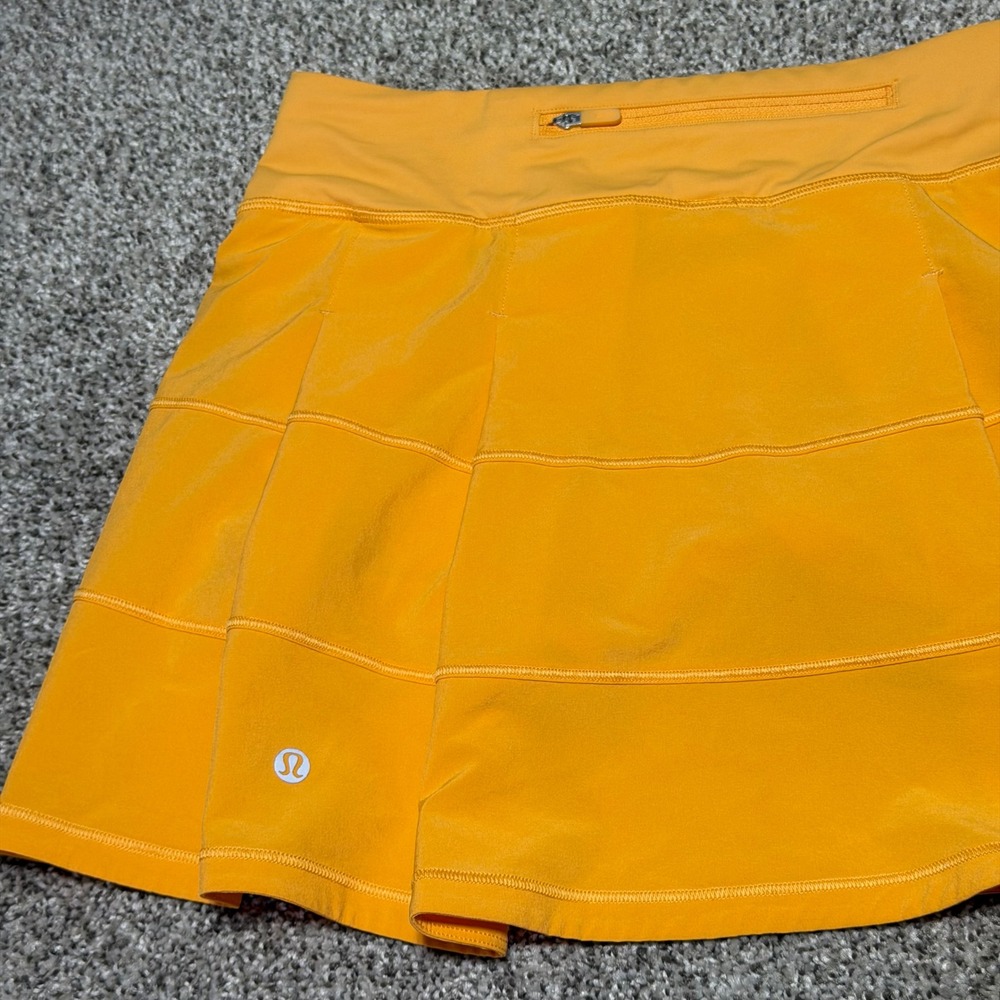 Lululemon Pace Rival Skirt Mid Rise Long Mango Dream Orange Women 6 Athletic - Picture 3 of 11